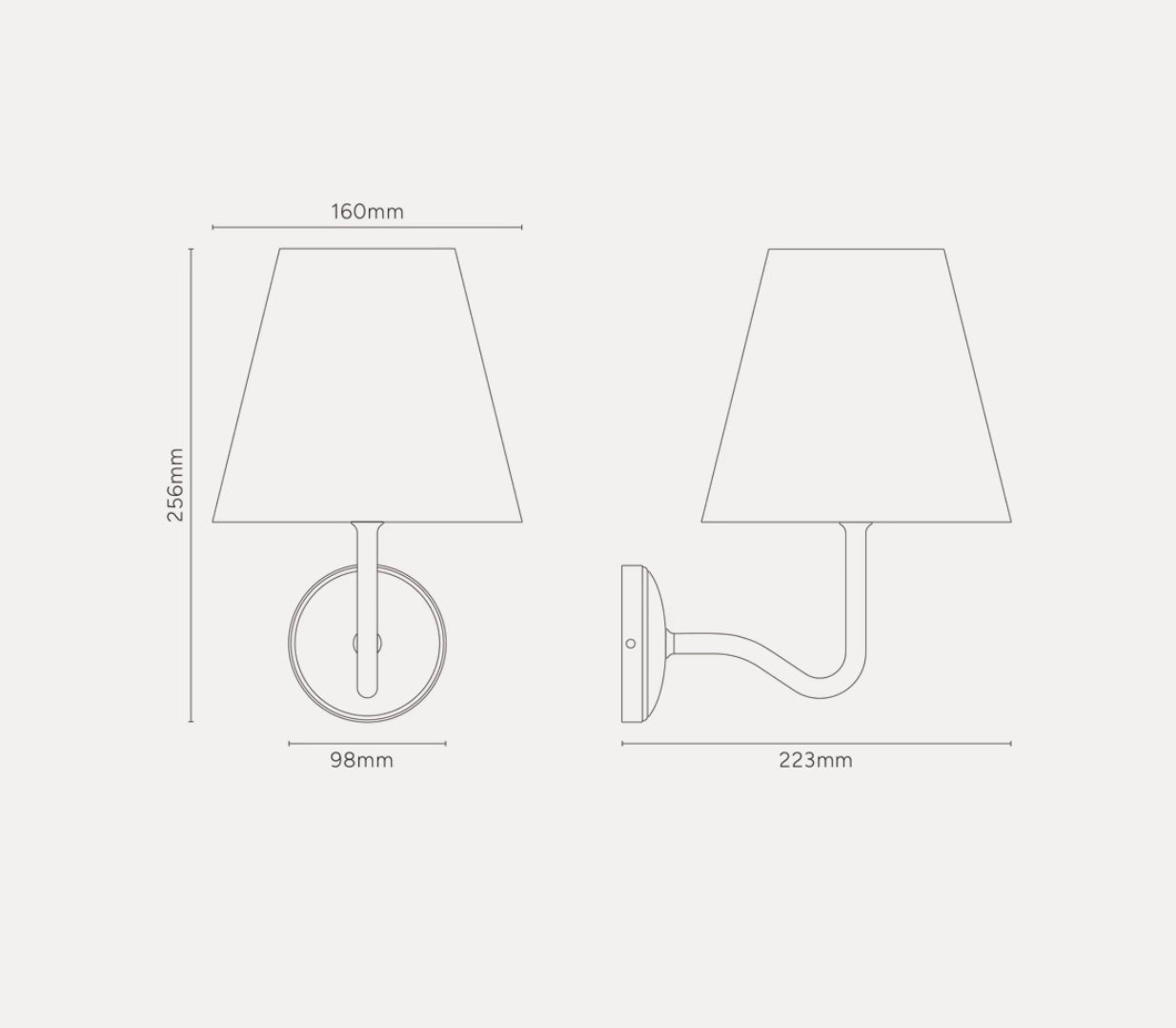 Malvern Medium Wall light natural beige