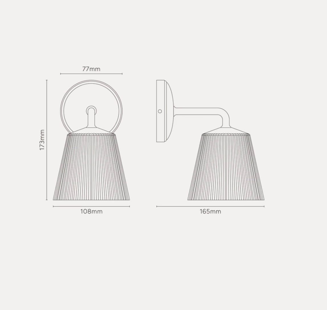 Richmond Small Wall light fluted glass Nickel