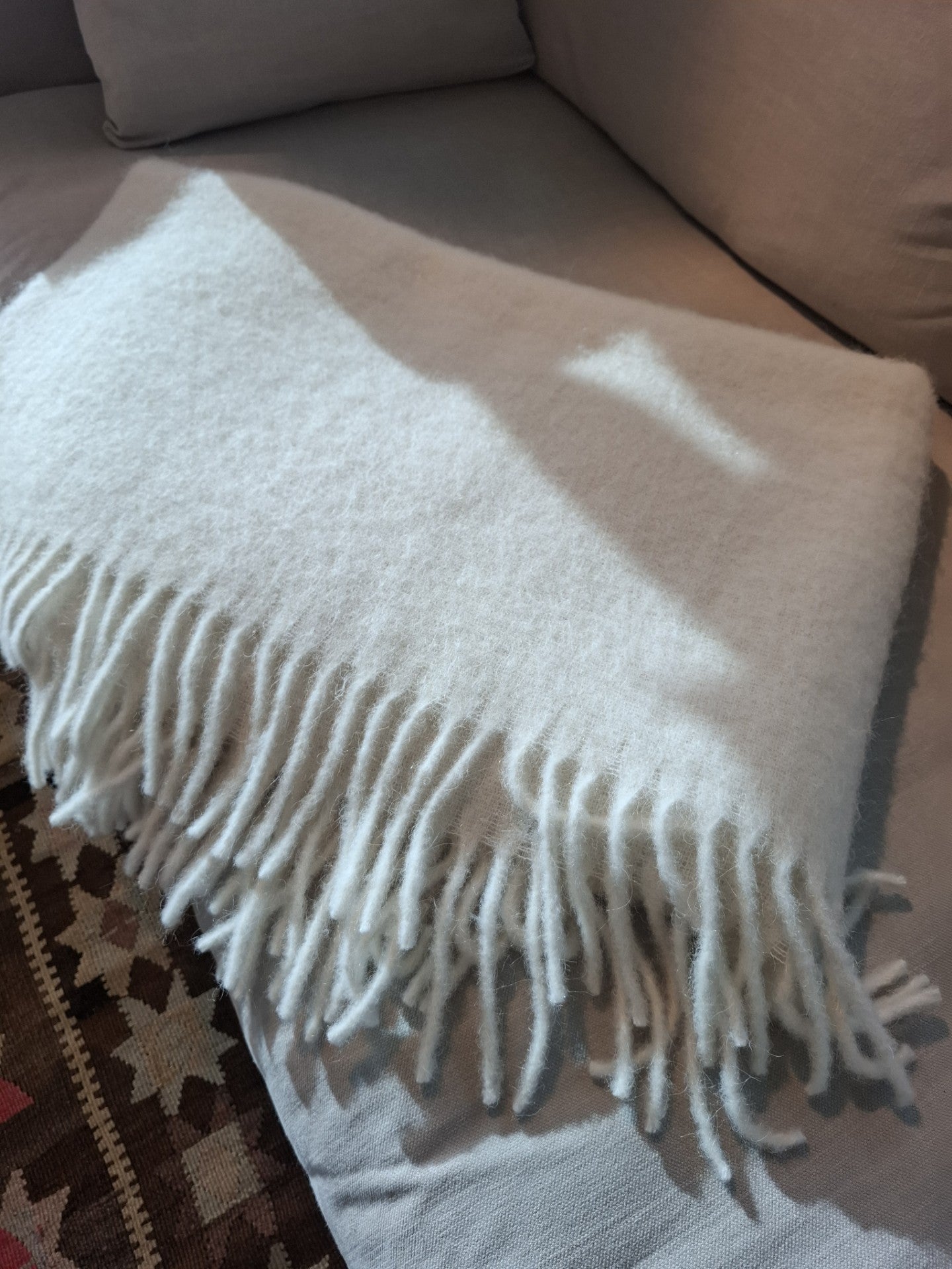 CHUNKY SOLID THROW CREAM WHITE