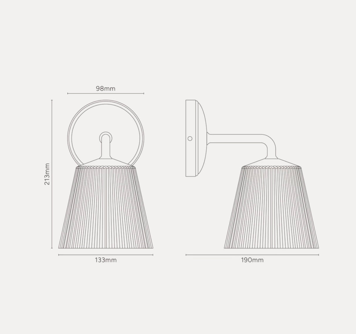 Richmond Medium Wall light fluted glass bronze