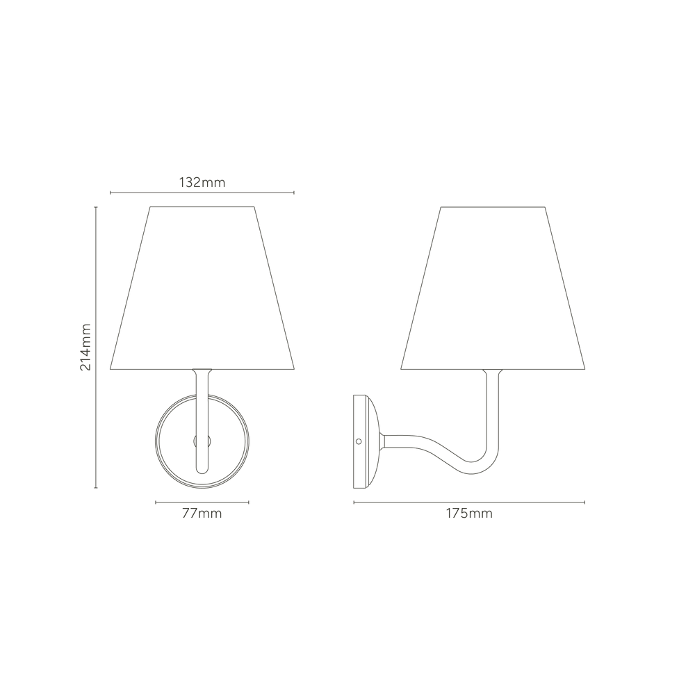 Malvern small wall light beige Antique Brass