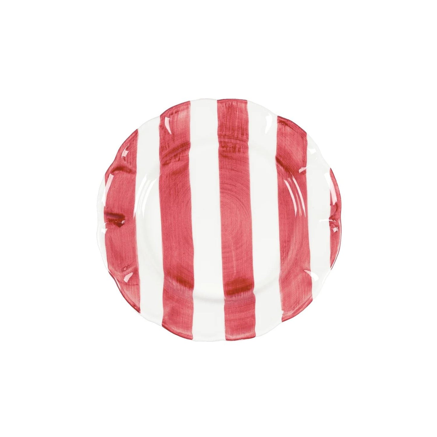 STRIPE SALAD PLATE 21CM RED