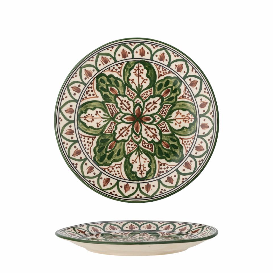 Karlie Tallerken, Grøn, Stentøj Ø19cm