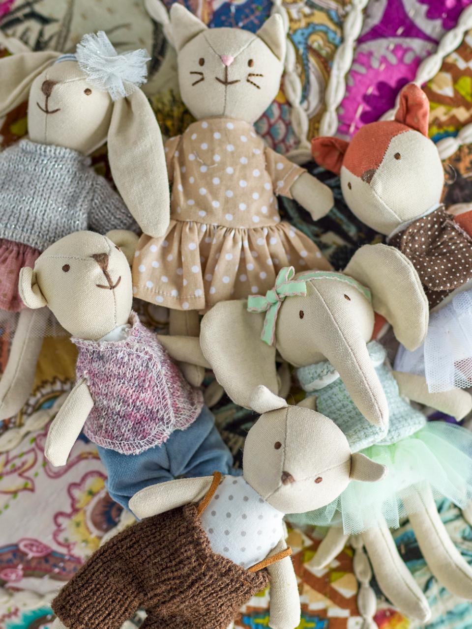 Animal friends Dukke, Rosa, Bomuld L10xH16xW4,5 cm