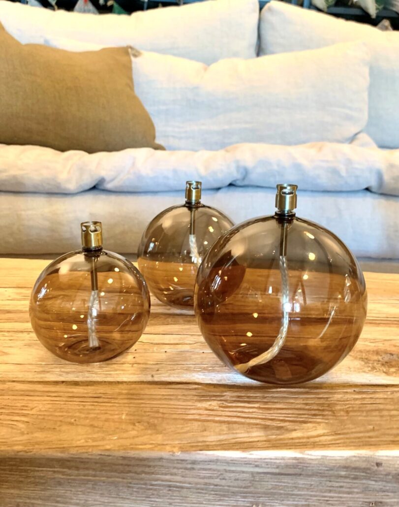 Oljelampe Round Champagne M Ø11cm