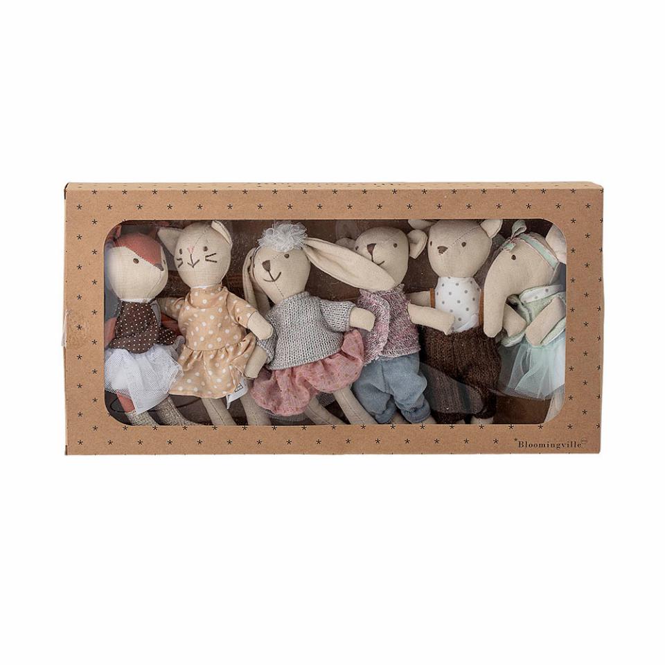 Animal friends Dukke, Rosa, Bomuld L10xH16xW4,5 cm
