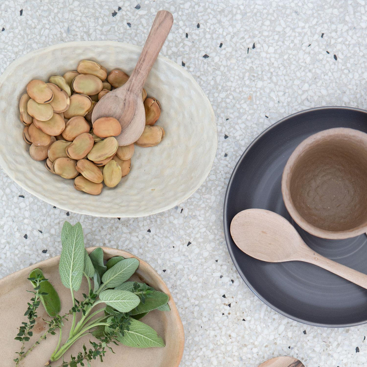 Oval tray clay Sand mat glazed 15x20x5