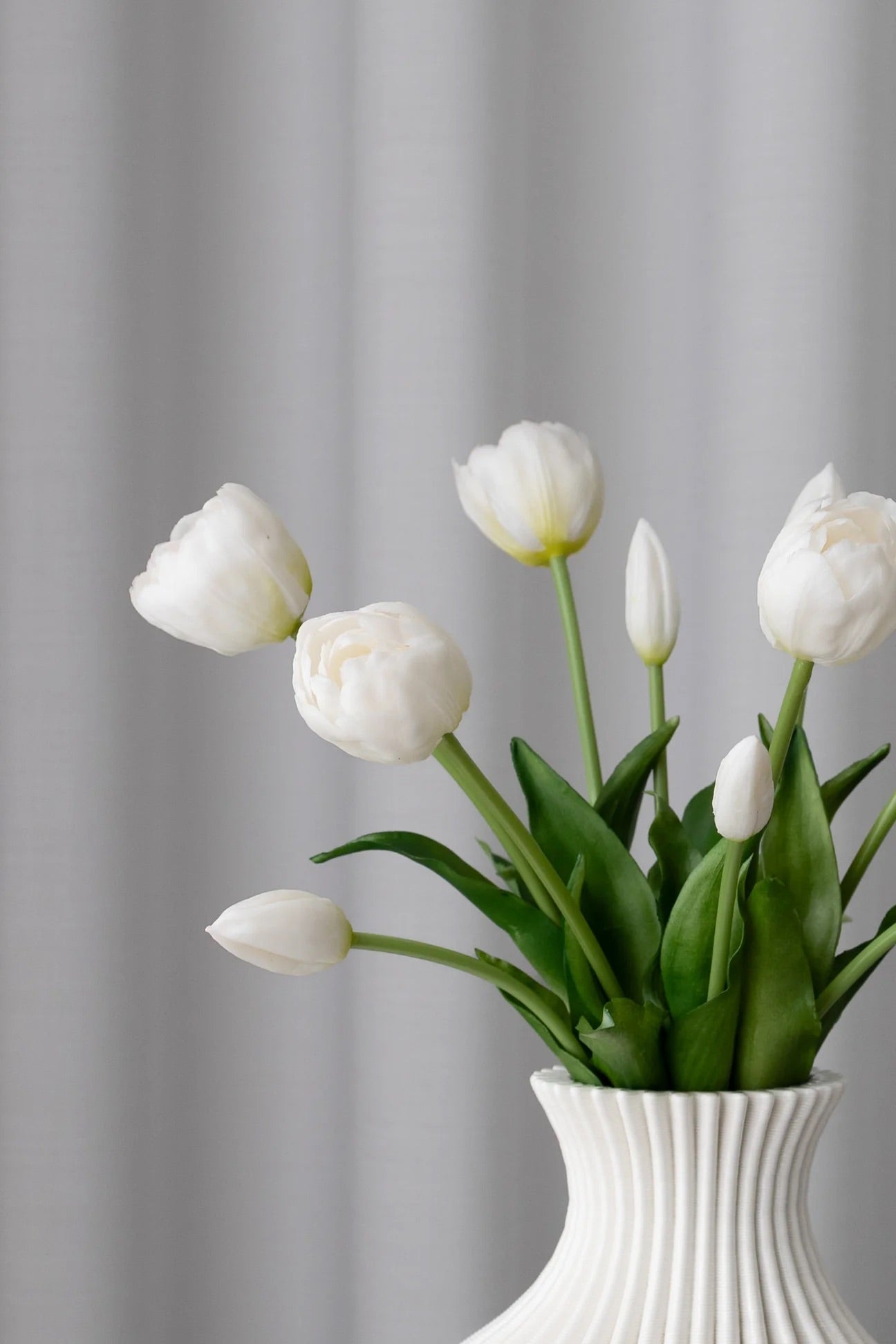 Artificial Layered Tulips White