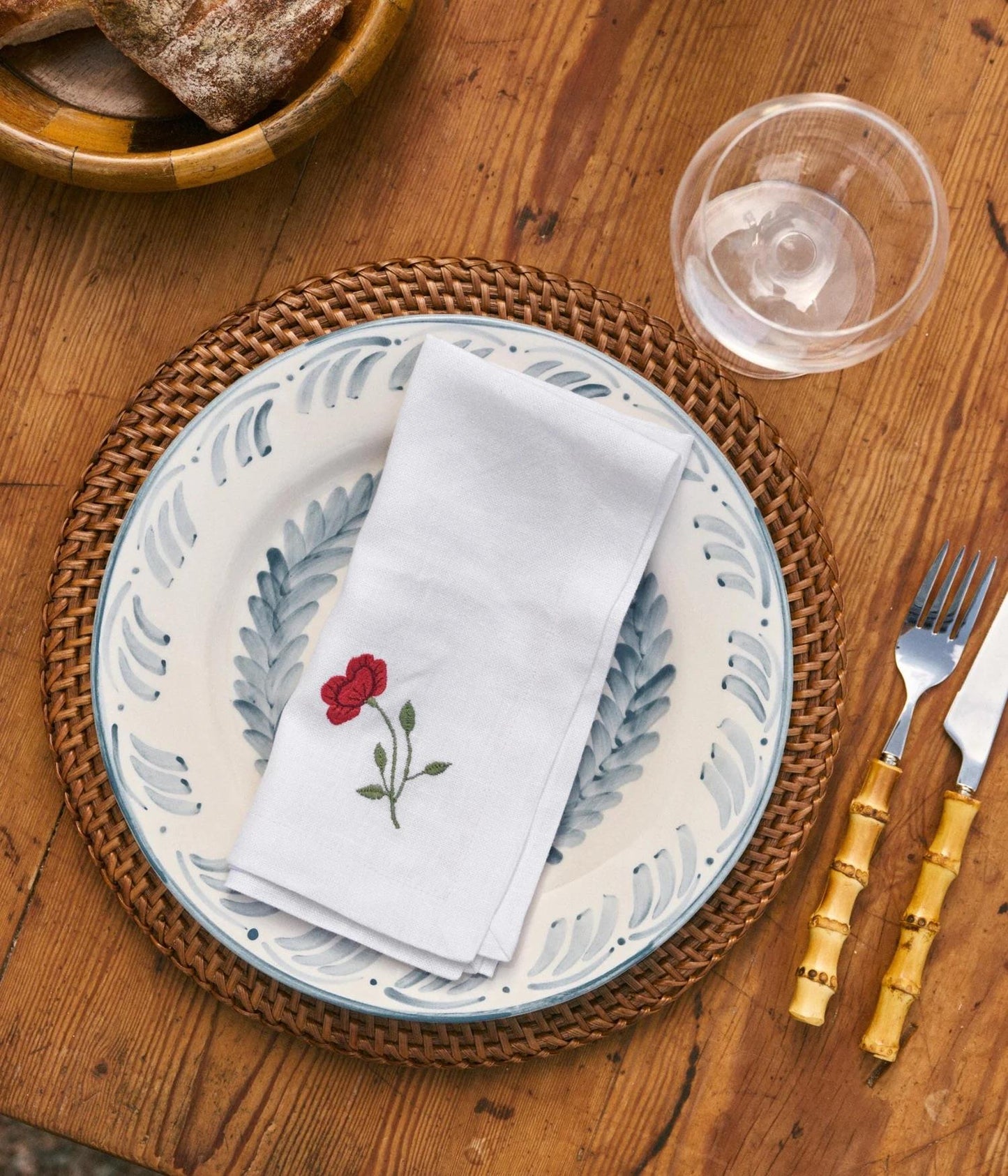BOUQUET NAPKIN 45X45 POPPY RED