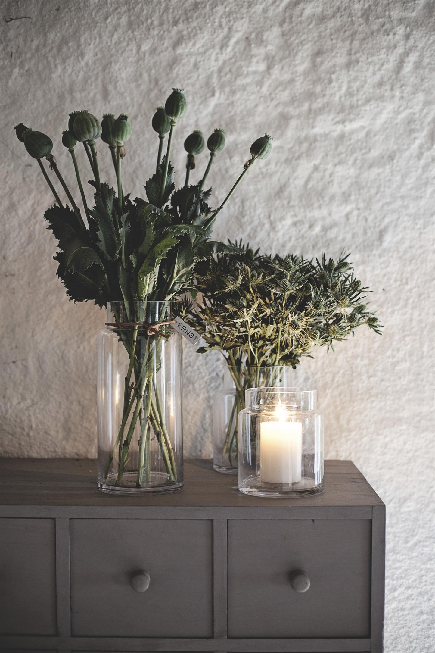 Glasvas rak 12,5x18cm