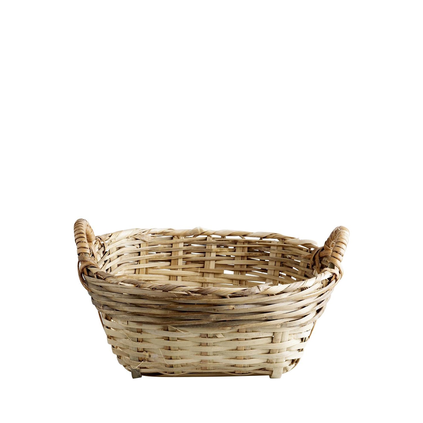 Bread basket w/handle, bamboo, D23xH14 cm, nature
