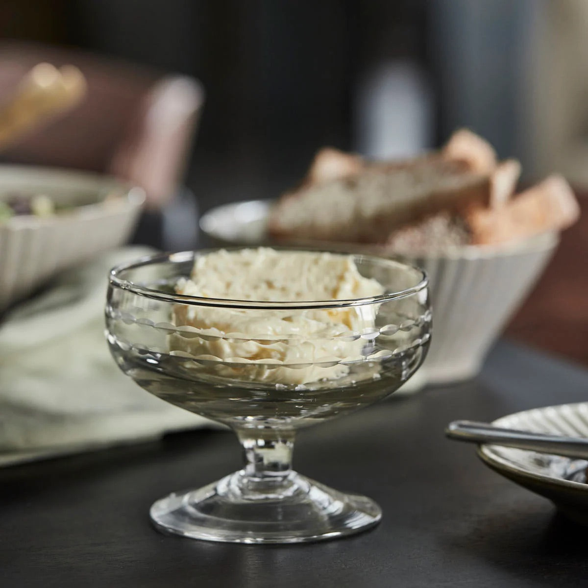 DESSERT BOWL VINTAGE CLEAR