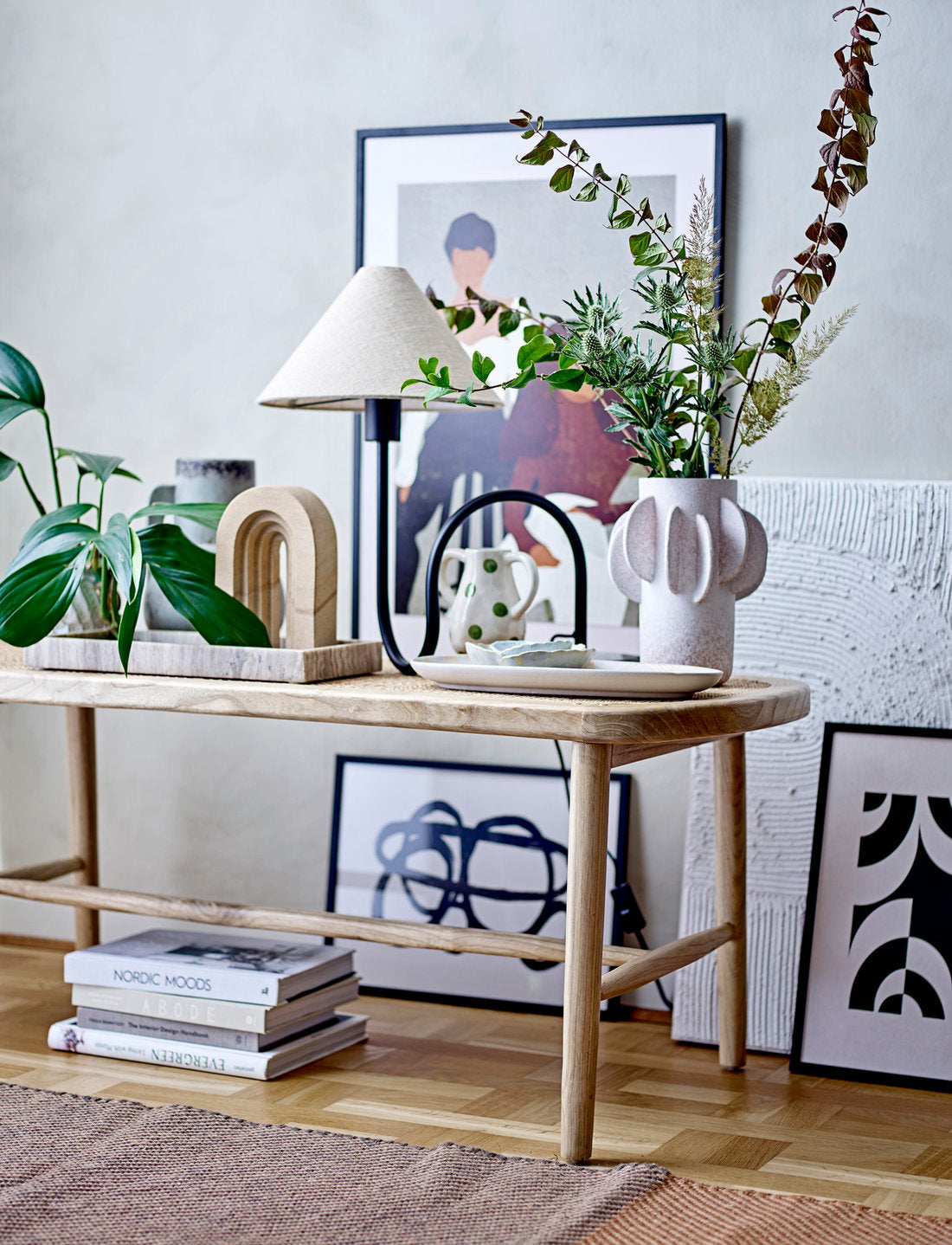Emaline bordlampe sort marmor