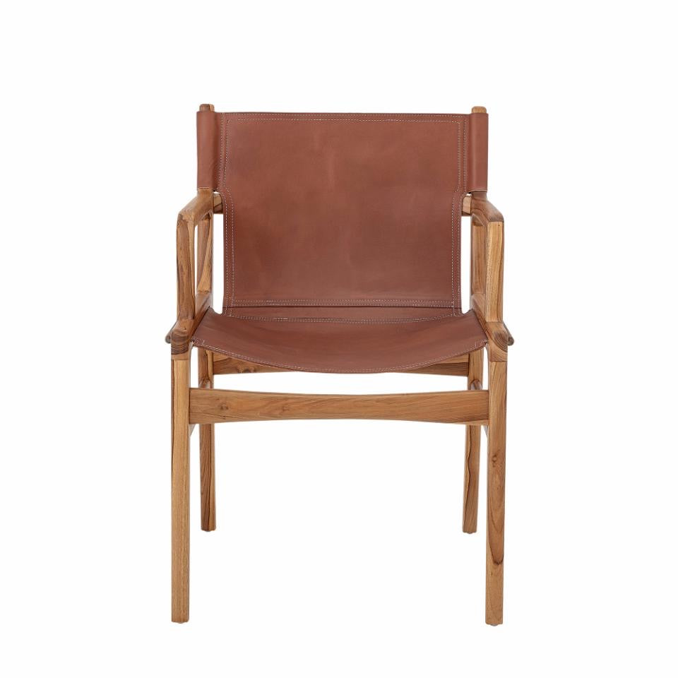 Ollie Loungestol, Brun, Læder L55xH84xW60 cm