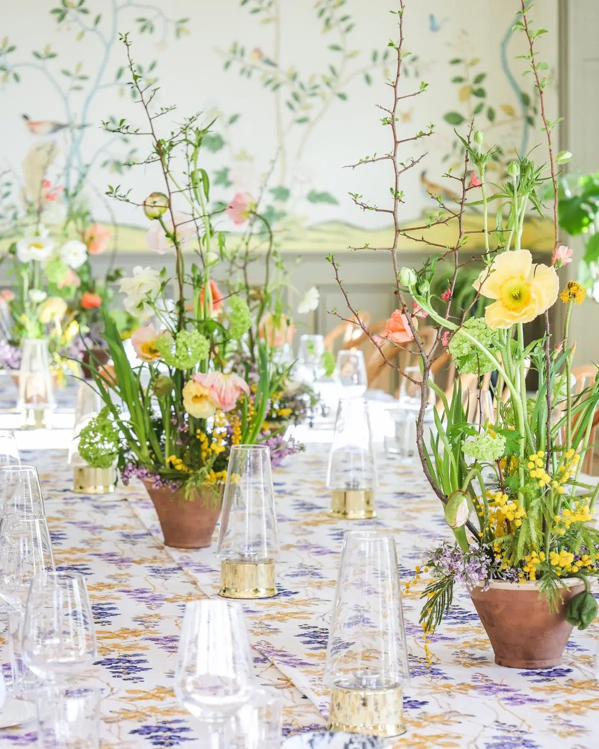 Table Cloth 130x300 gul/lilla