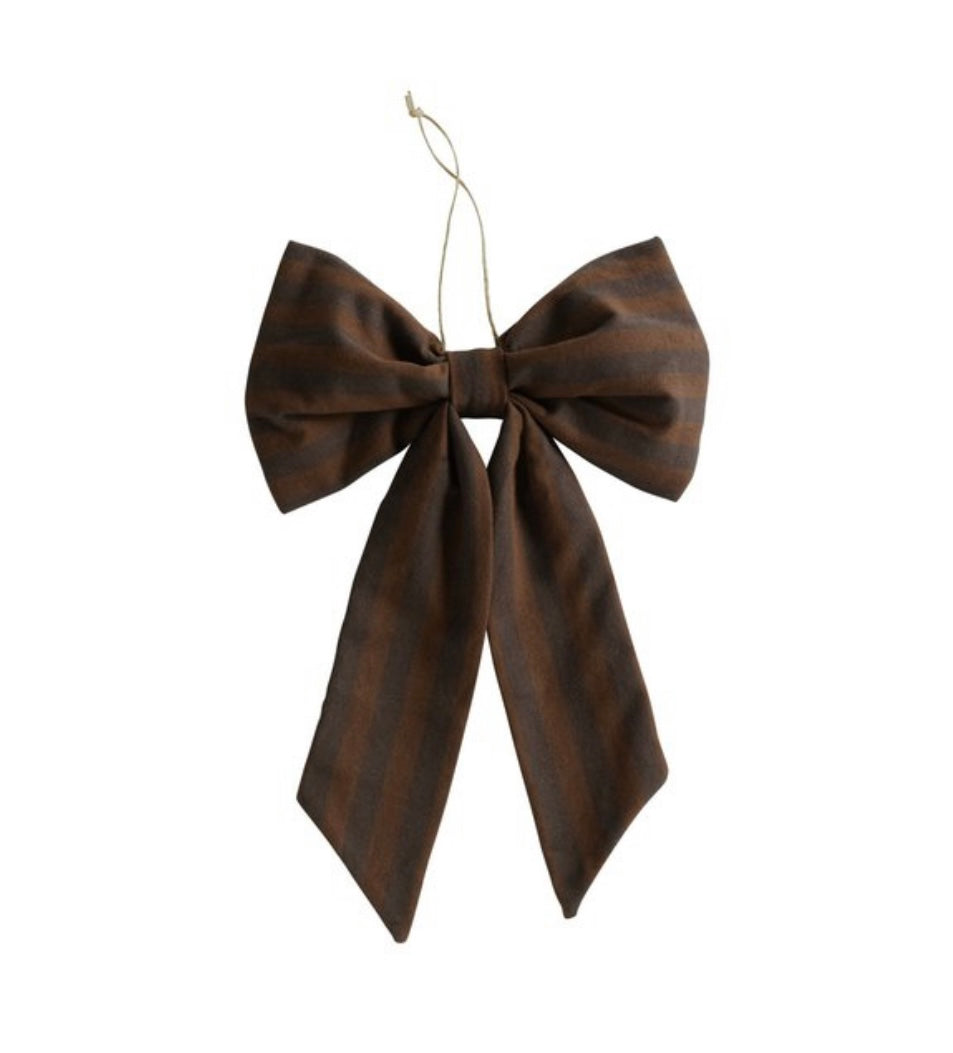 Christmas bow, 28x18 cm, cotton canvas, brown