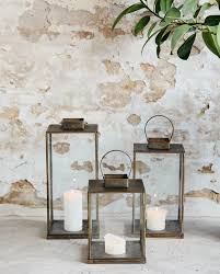 ANTIQUE LANTERN W/FLAT TOP L GOLDEN FINISH