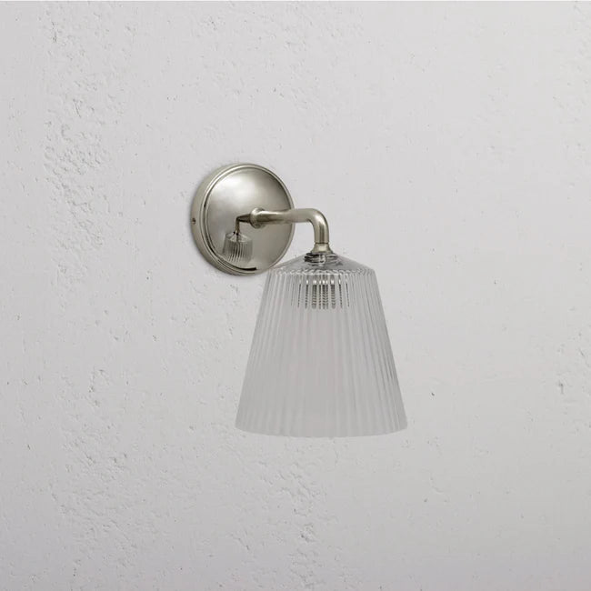 Richmond Medium Wall Light Fluted Glass Nickel