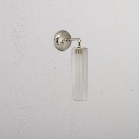 Claremont Small Wall light Fluted glass Nickel