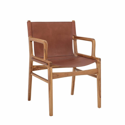 Ollie Loungestol, Brun, Læder L55xH84xW60 cm