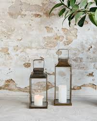 ANTIQUE LANTERN SQUARE W/TOP L GOLDEN FINISH