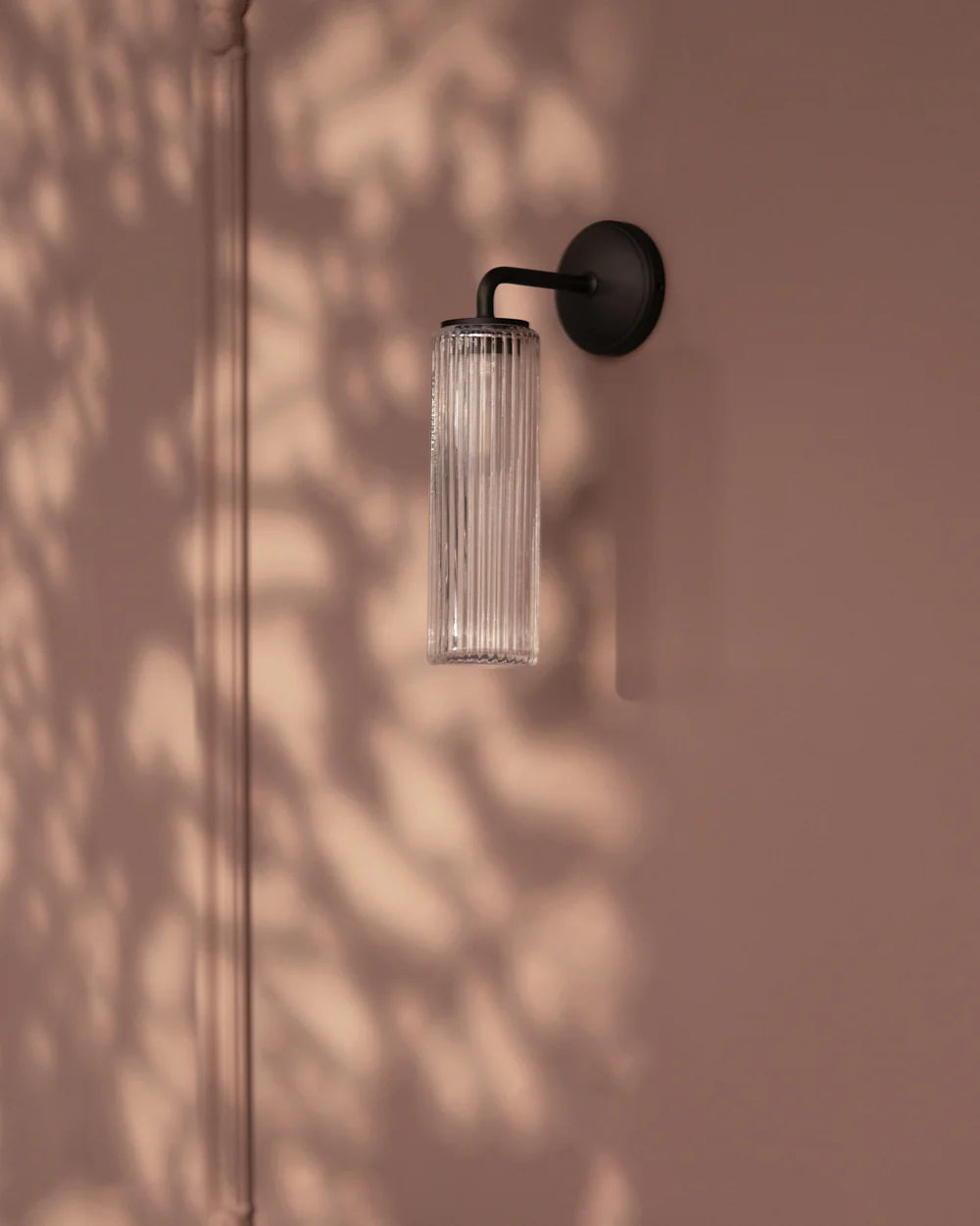 Claremont Small Wall Light Fluted Glass Bronze