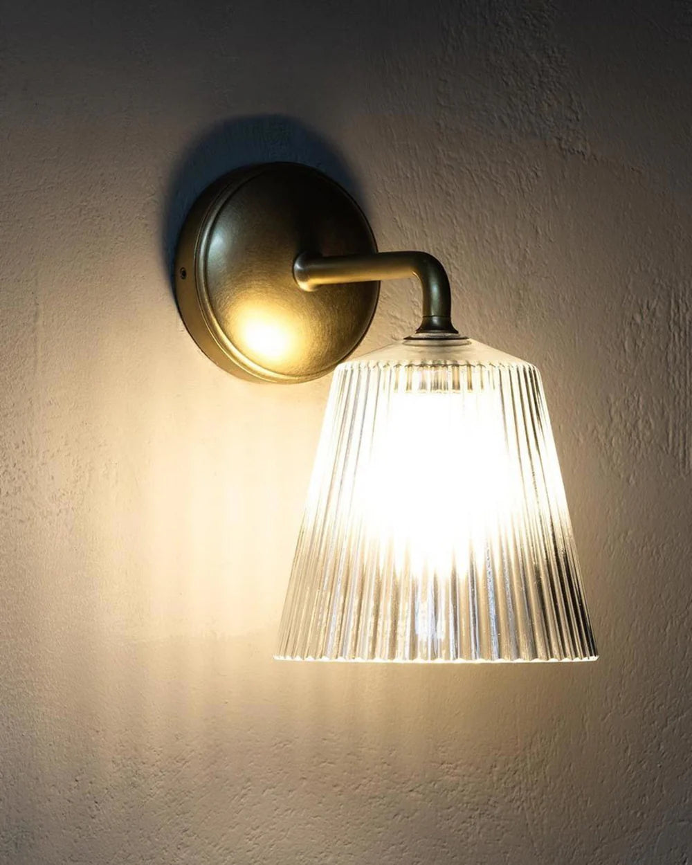 Richmond Medium Wall Light fluted glass antique brass