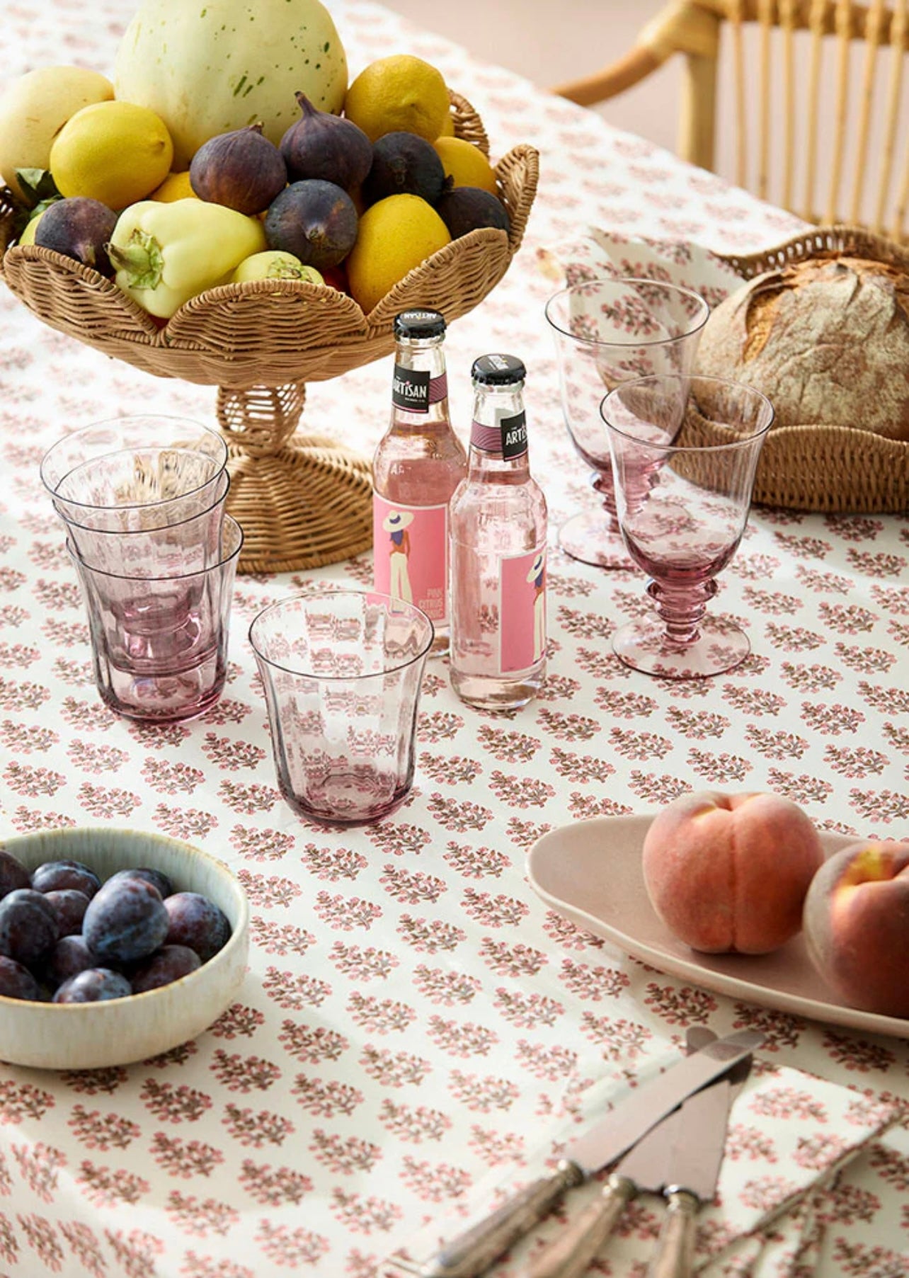 TABLECLOTH 150X250CM SAMIRA SORBET