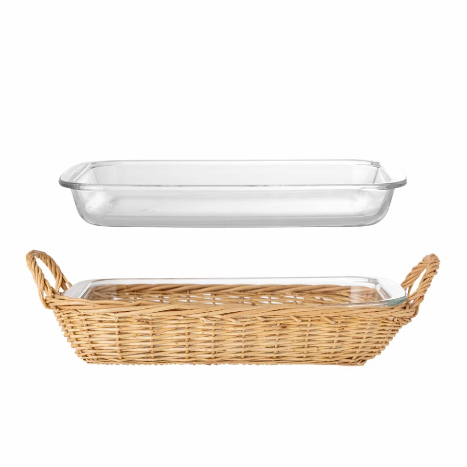 Mariam Ovenfast Fad m/Kurv, Klar, Glas