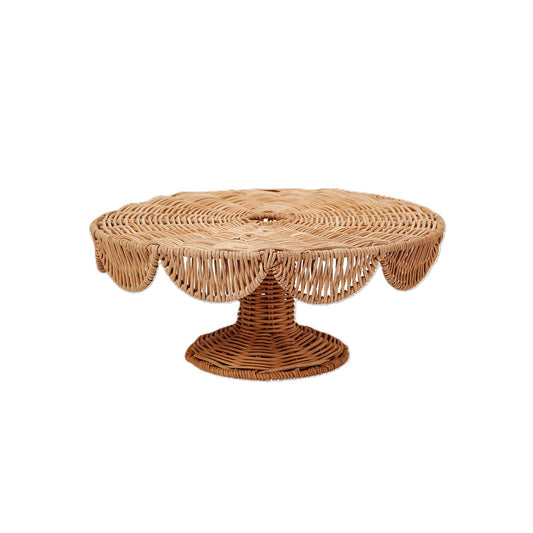 SCALLOP CAKE SERVERING PLATE 30X12 NATURAL