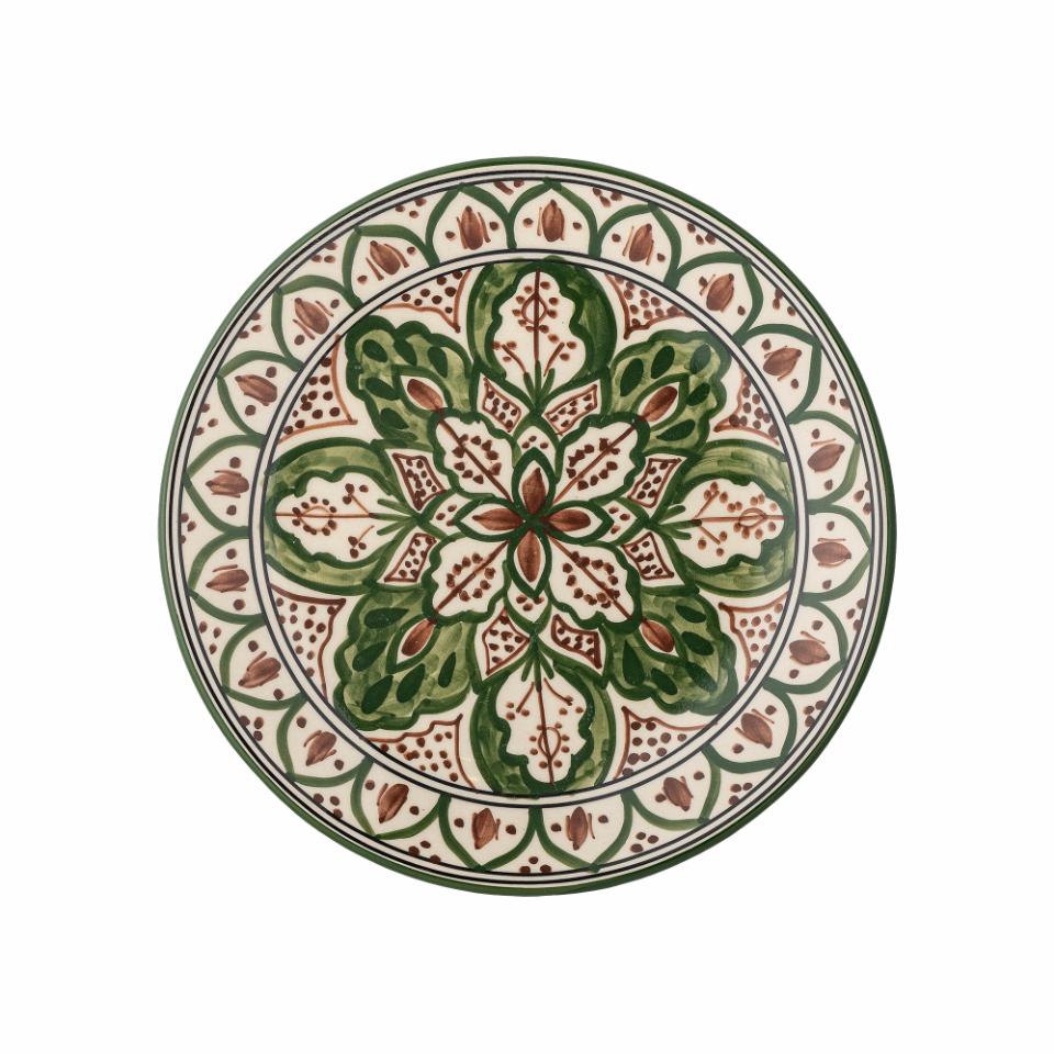 Karlie Tallerken, Grøn, Stentøj Ø19cm