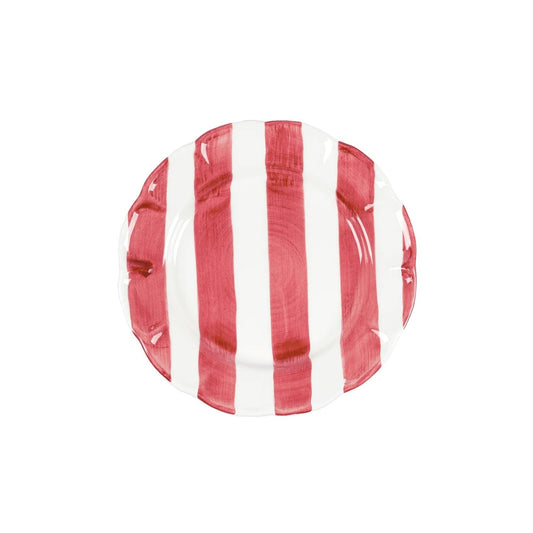 STRIPE SALAD PLATE 21CM RED