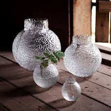 Rund glasvas d9 h10cm mönstrad struktur