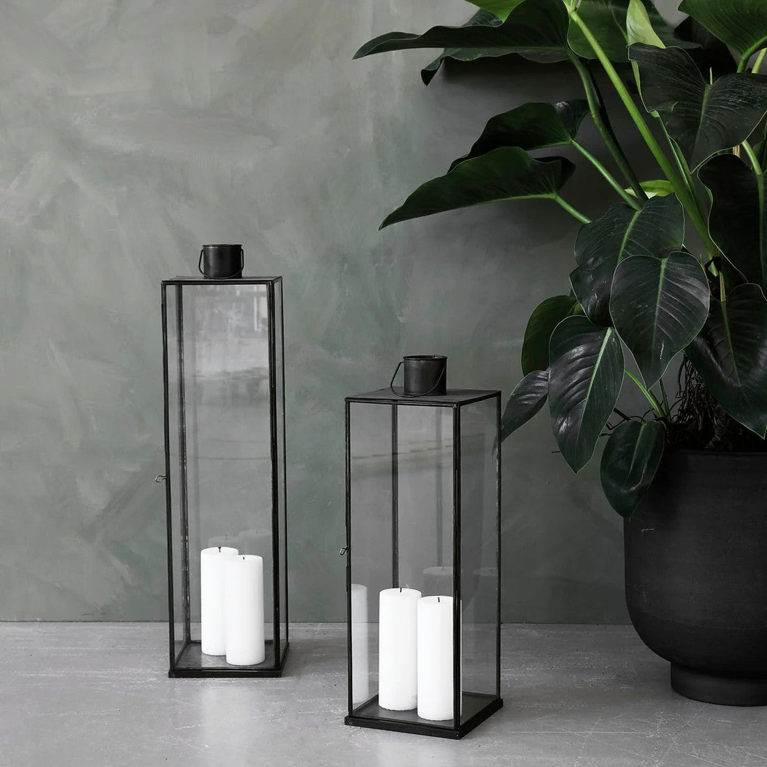 LANTERN NARROW DARK ANTIQUE