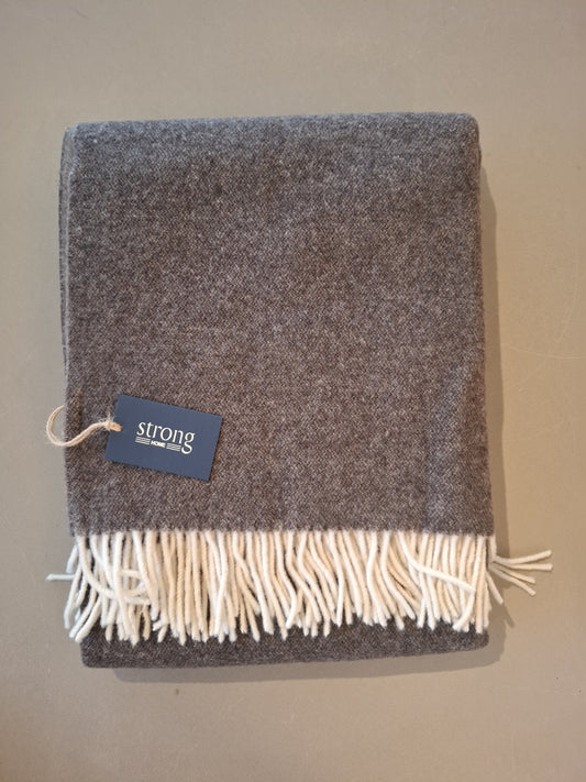 TWIN COLOR THROW BROWN MELANGE