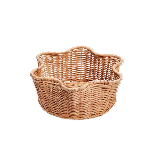 Scallop Rattan Round basket D23 natural