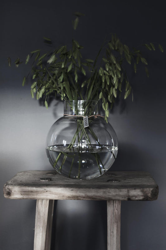Glas vas rund 24x25 laderband