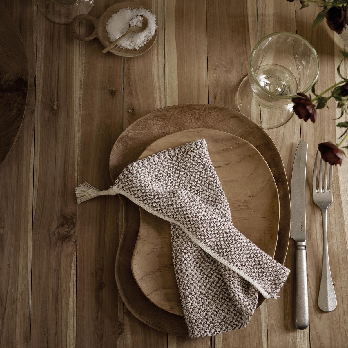 2 PK DISH CLOTH KNIT  MOCCA