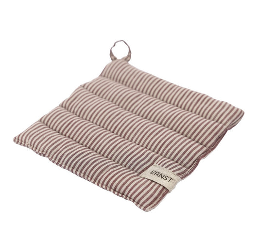 Grytelapp randig beige/rød