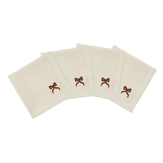 BOW NAPKIN 45X45 brown