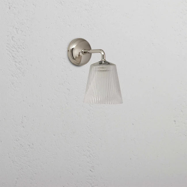 Richmond Small Wall light fluted glass Nickel