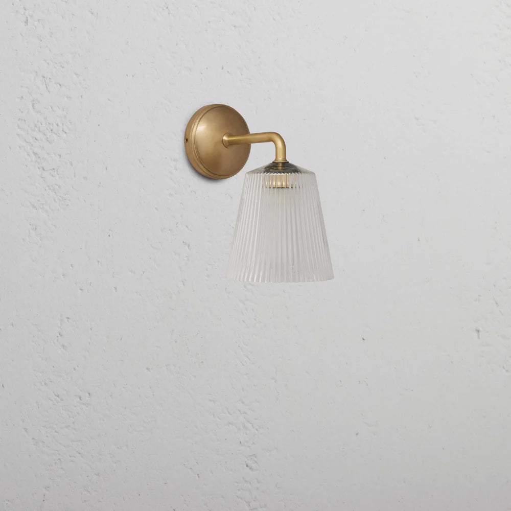Richmond Small Wall Light Fluted Glass Antique Brass