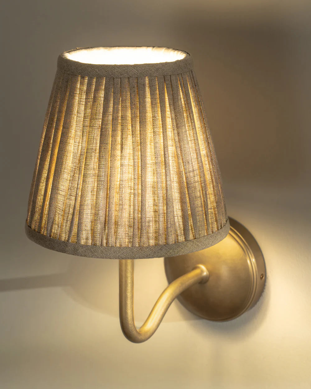 Malvern Medium Wall Light Beige Antique Brass