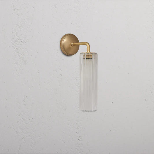 Claremont Small Wall light fluted glass antique brass