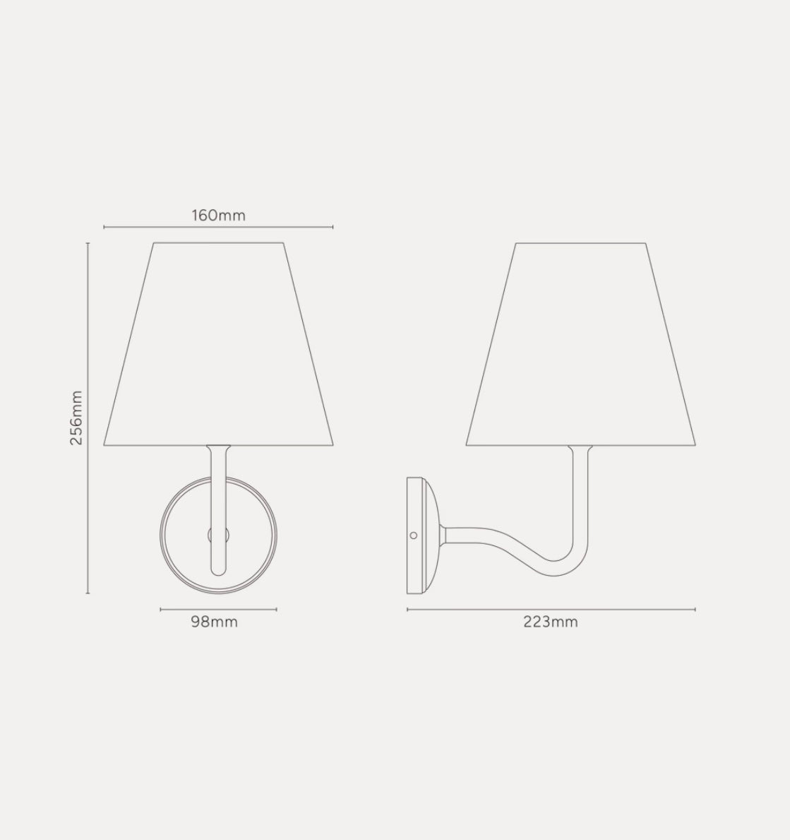 Malvern Medium wall light white Antique Brass