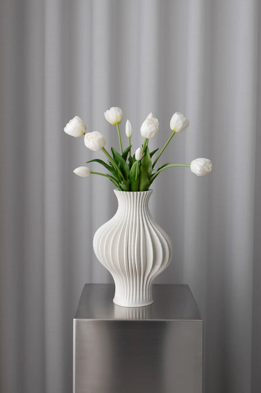 Artificial Layered Tulips White