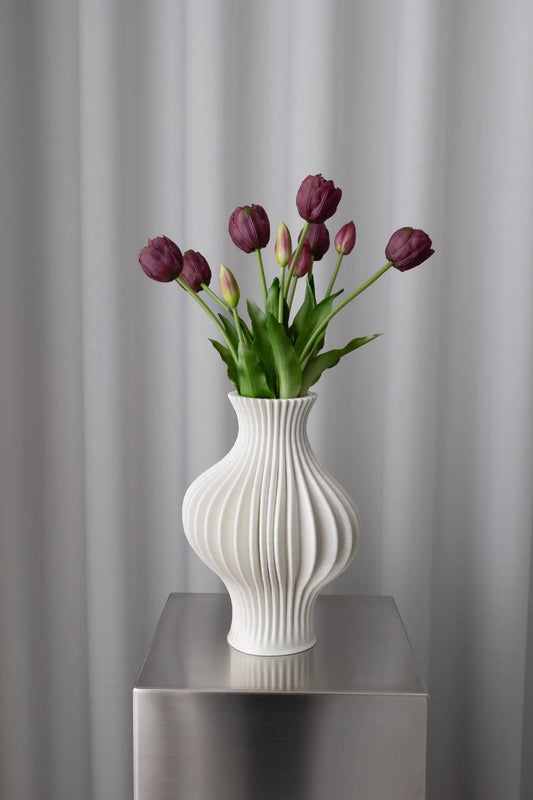 Artificial Layered Tulips Bordeaux