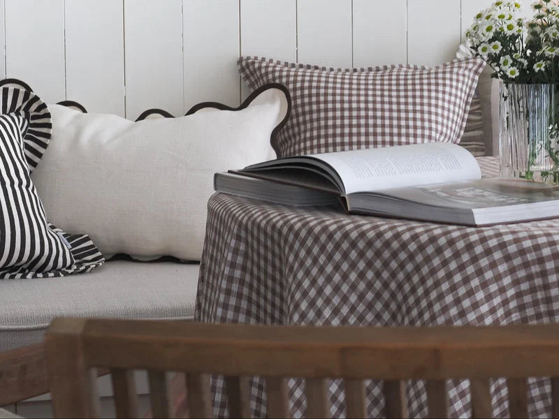 Poppy Cushion cover Ivory/brown