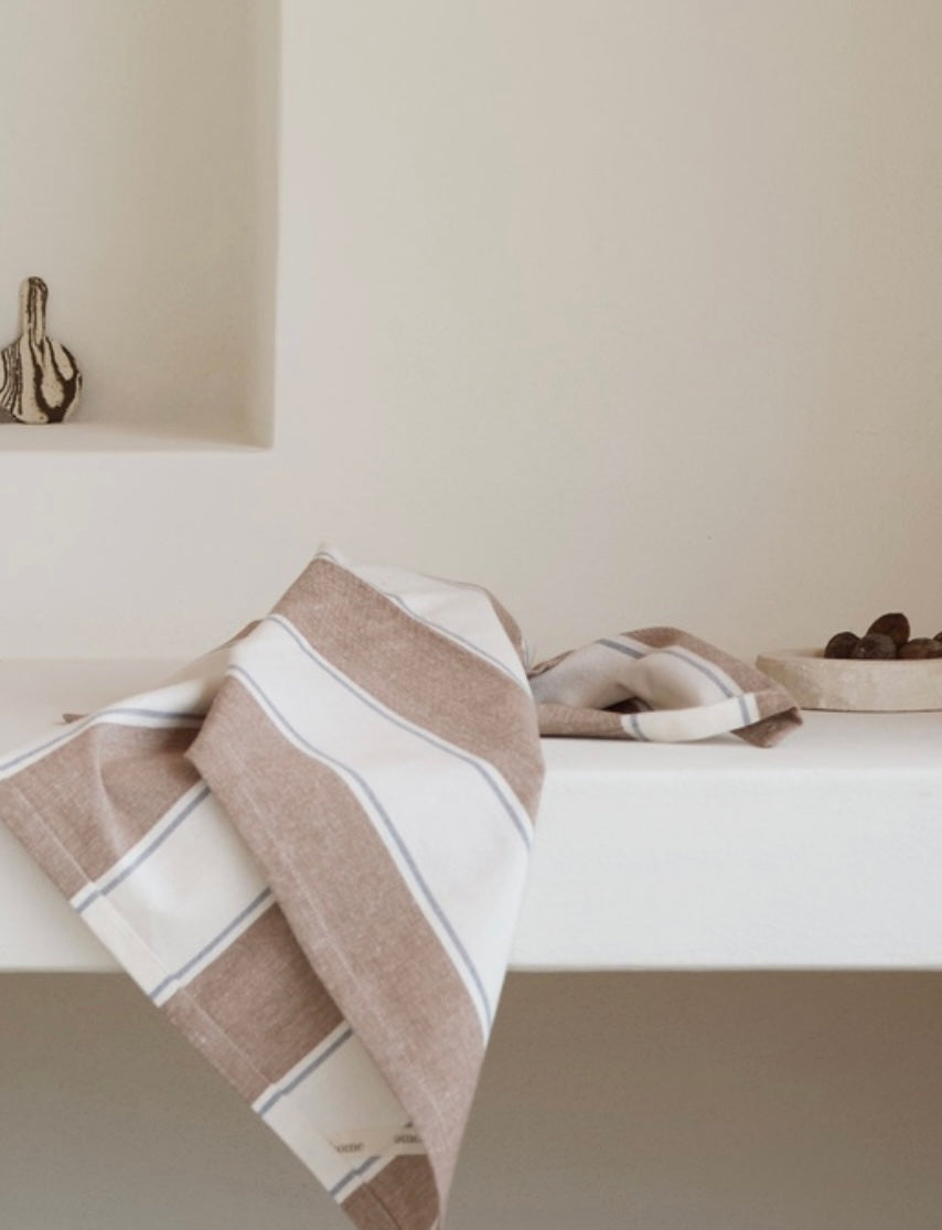 2 pk Tea towel 60x80 CARAMEL