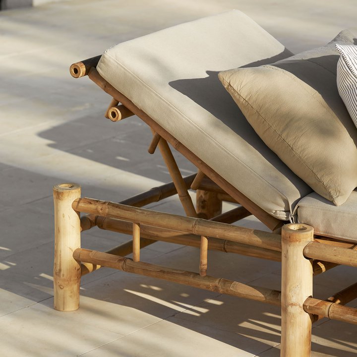 BAMBOO SUNBED W/SEAT CUSHION